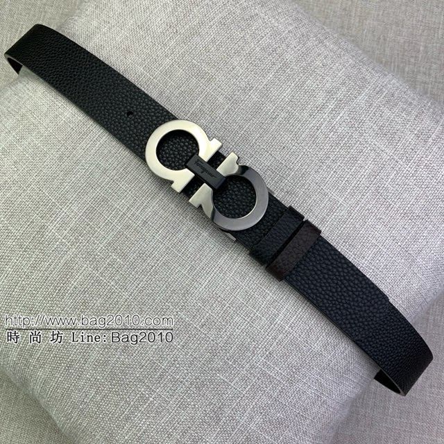 菲拉格慕男士皮帶 Ferragamo雙面牛皮紋理腰帶  jjp1921